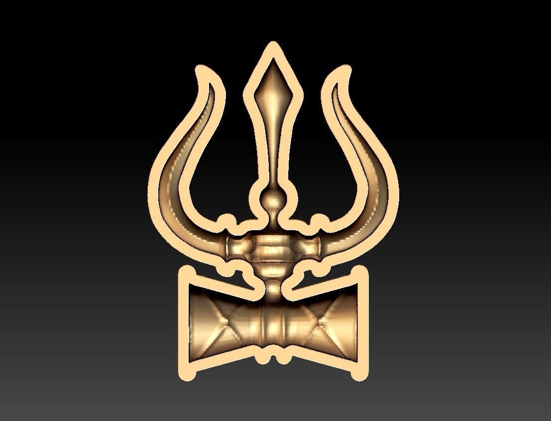 TRISHUL PENDENT 3D print model_3