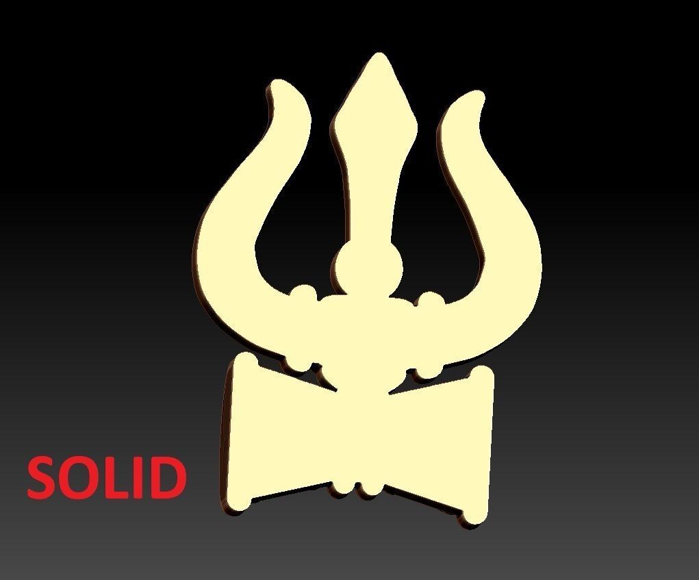 TRISHUL PENDENT 3D print model_6