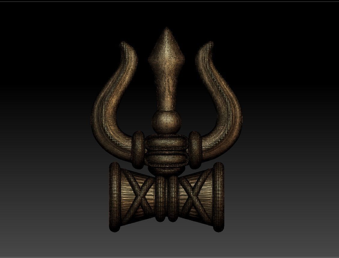 TRISHUL PENDENT 3D print model_5