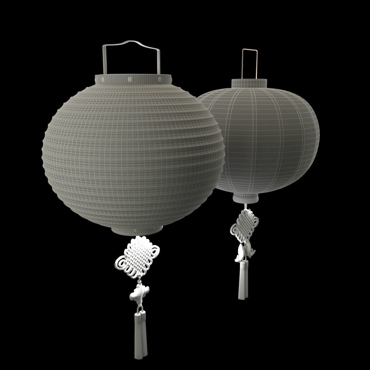 Chinese red lantern 3D model_6