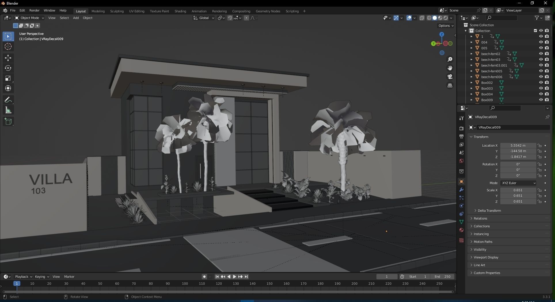 Villa house  design duplex  103 3D model_18