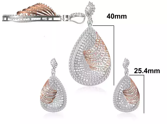 Women Earrings Pendant Set STL FBX JCD Details
