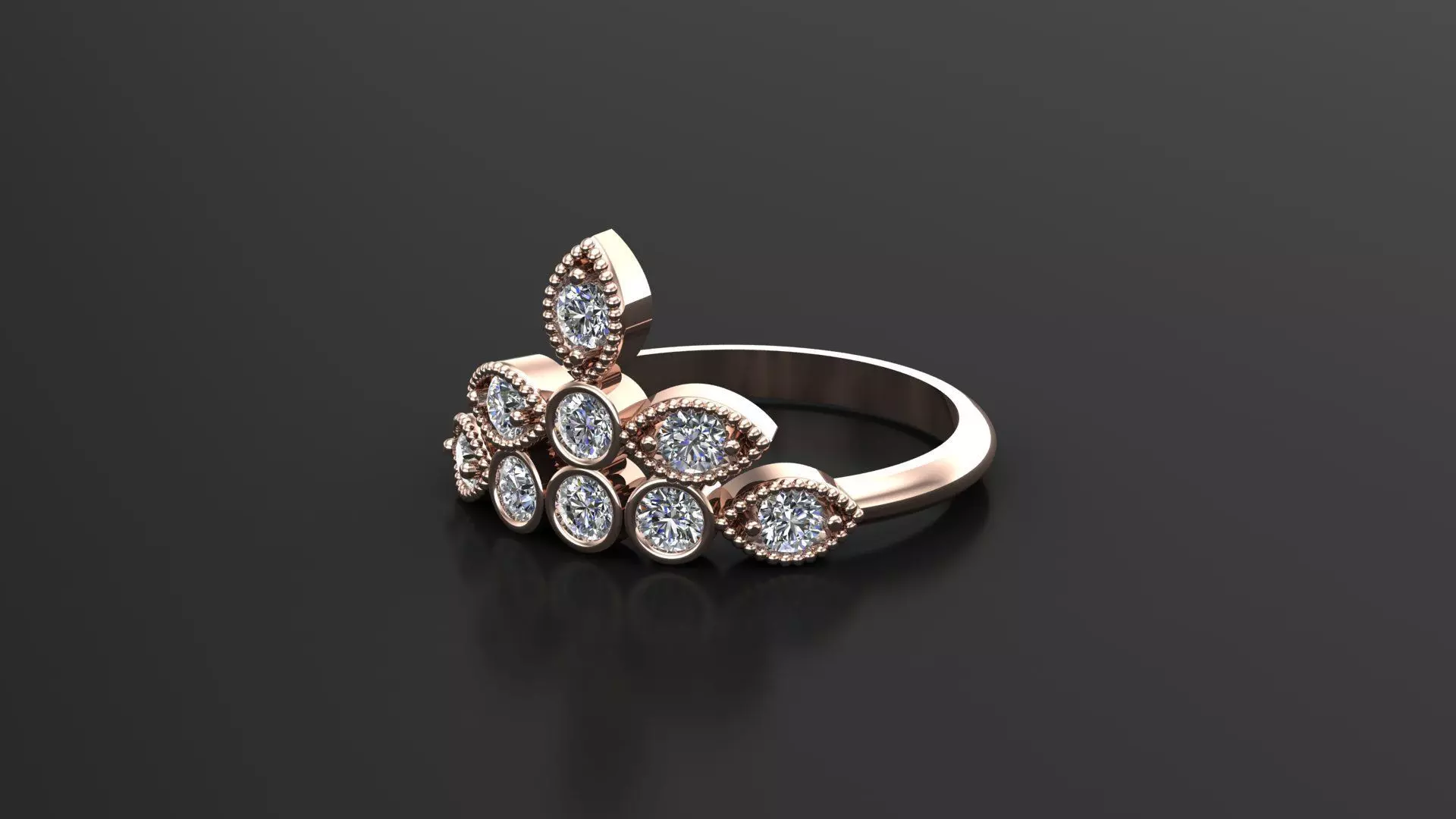 Diamond Ring Cad SR64 3D print model_0
