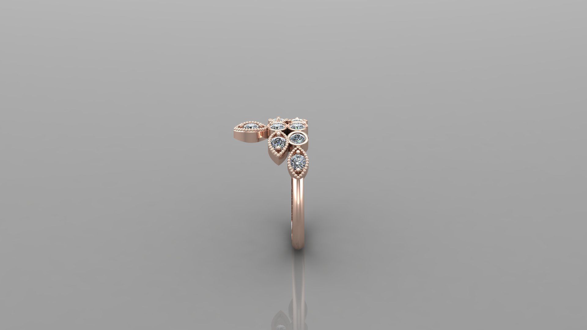 Diamond Ring Cad SR64 3D print model_2