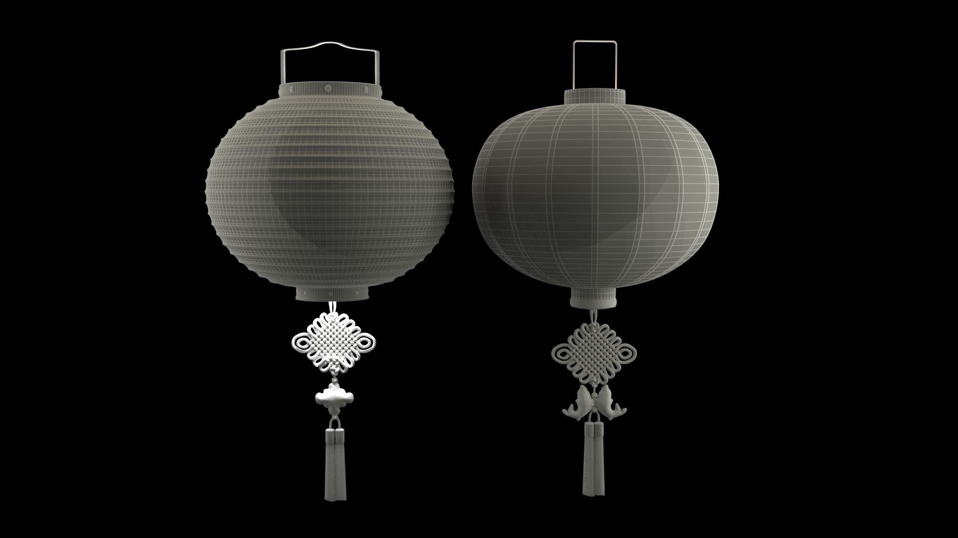 Chinese red lantern  3D model_6