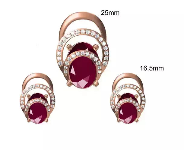 Women Earrings Pendant Set STL FBX JCD Details