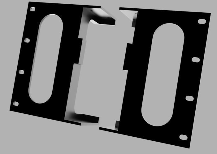 soundcraft ui12 rack adapter 3D print model_5