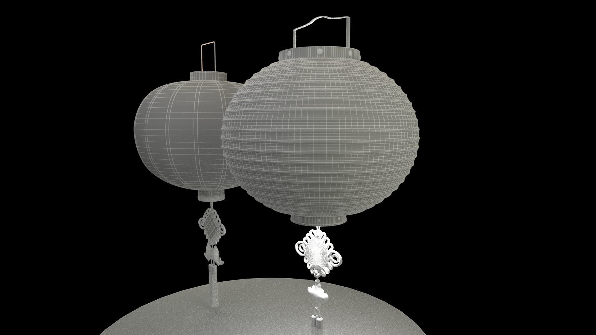 Chinese red lantern  3D model_6