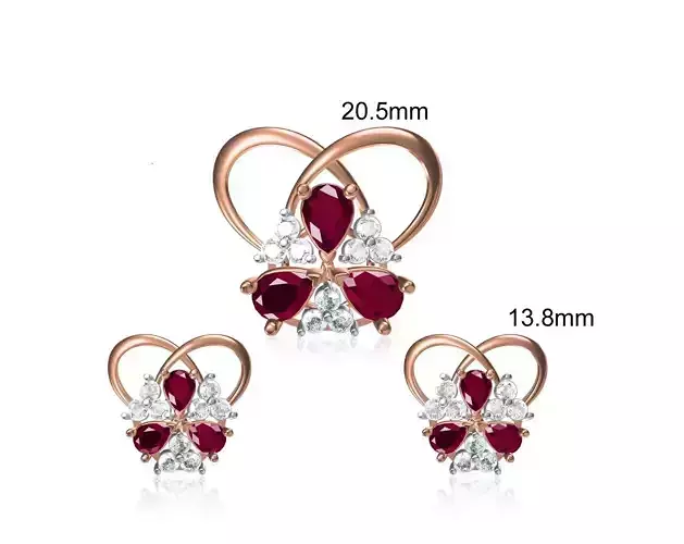 Women Earrings Pendant Set STL FBX JCD Details