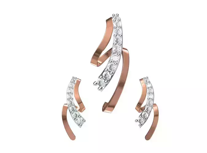 Women Earrings Pendant Set STL FBX JCD Details