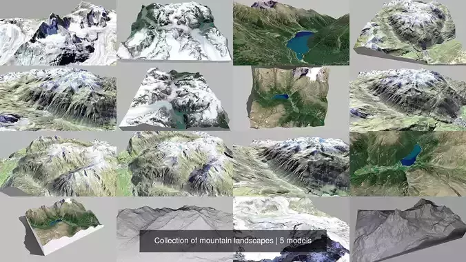 Collection of mountain landscapes