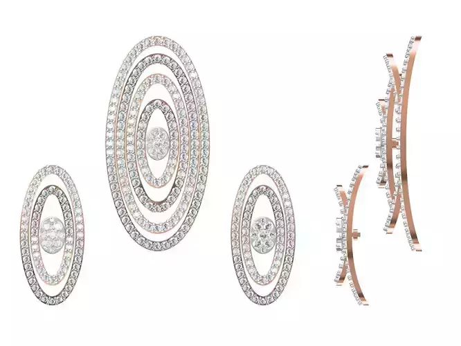 Women Earrings Pendant Set STL FBX JCD Details