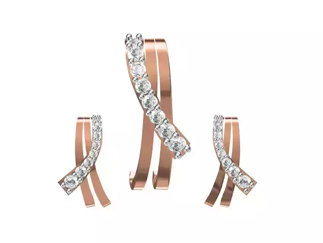 Women Earrings Pendant Set STL FBX JCD Details