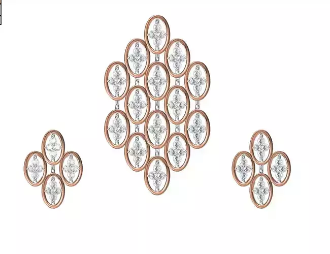 Women Earrings Pendant Set STL FBX JCD Details