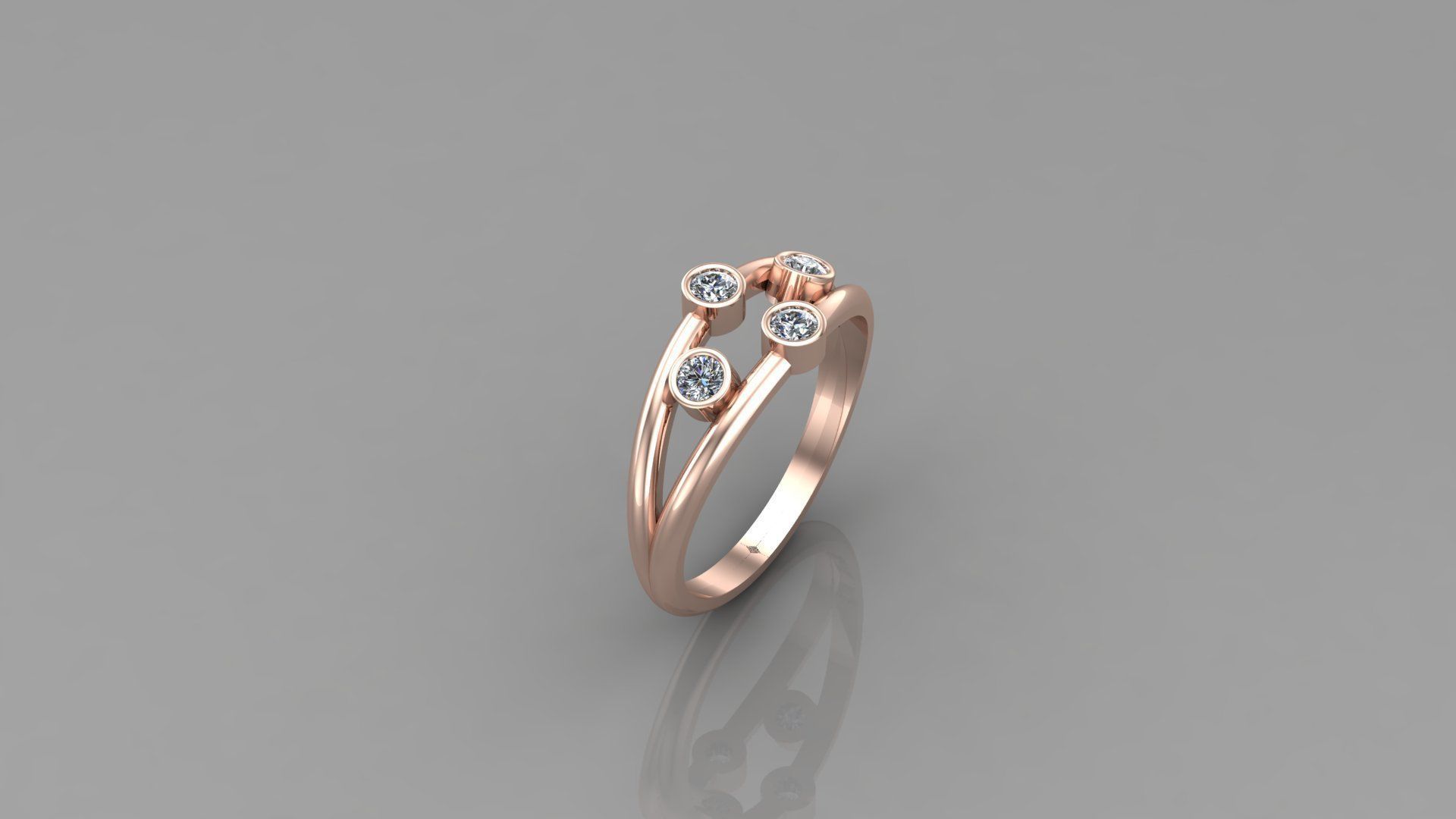 Diamond Ring Cad SR56 3D print model_1