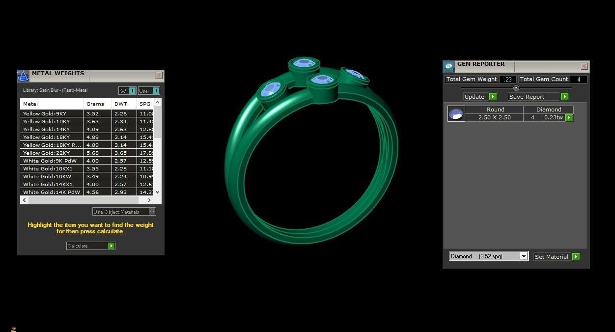 Diamond Ring Cad SR56 3D print model_6