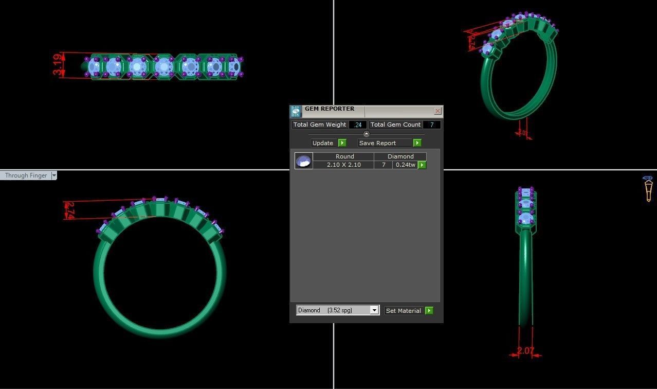 Diamond Ring Cad SR48 3D print model_5