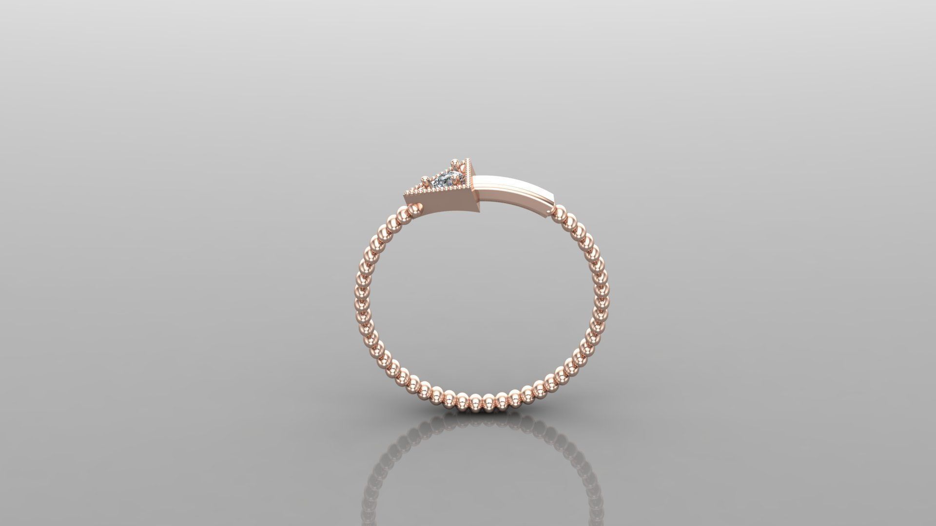 Diamond Ring  Cad SR40 3D print model_3