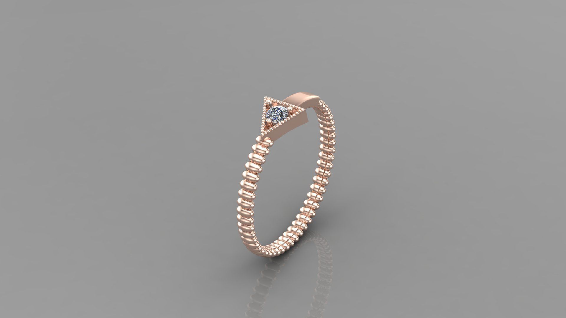 Diamond Ring  Cad SR40 3D print model_1