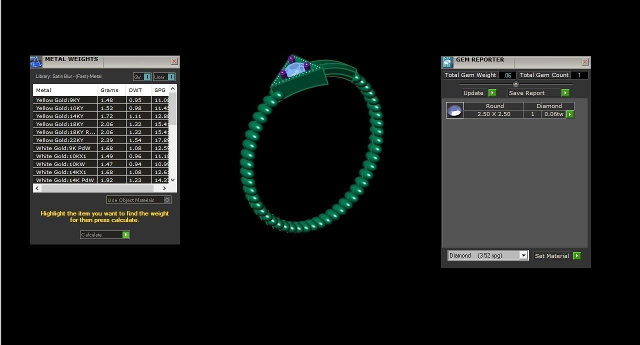 Diamond Ring  Cad SR40 3D print model_6