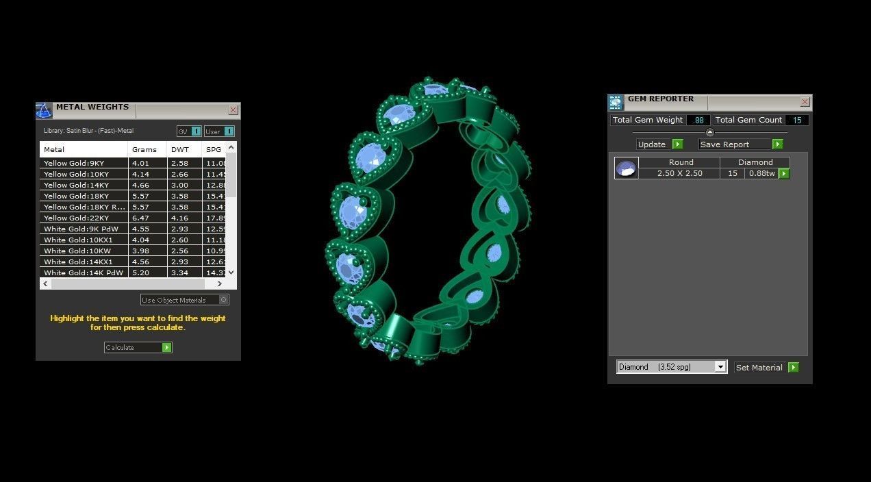 Diamond Ring  Cad SR34 3D print model_6