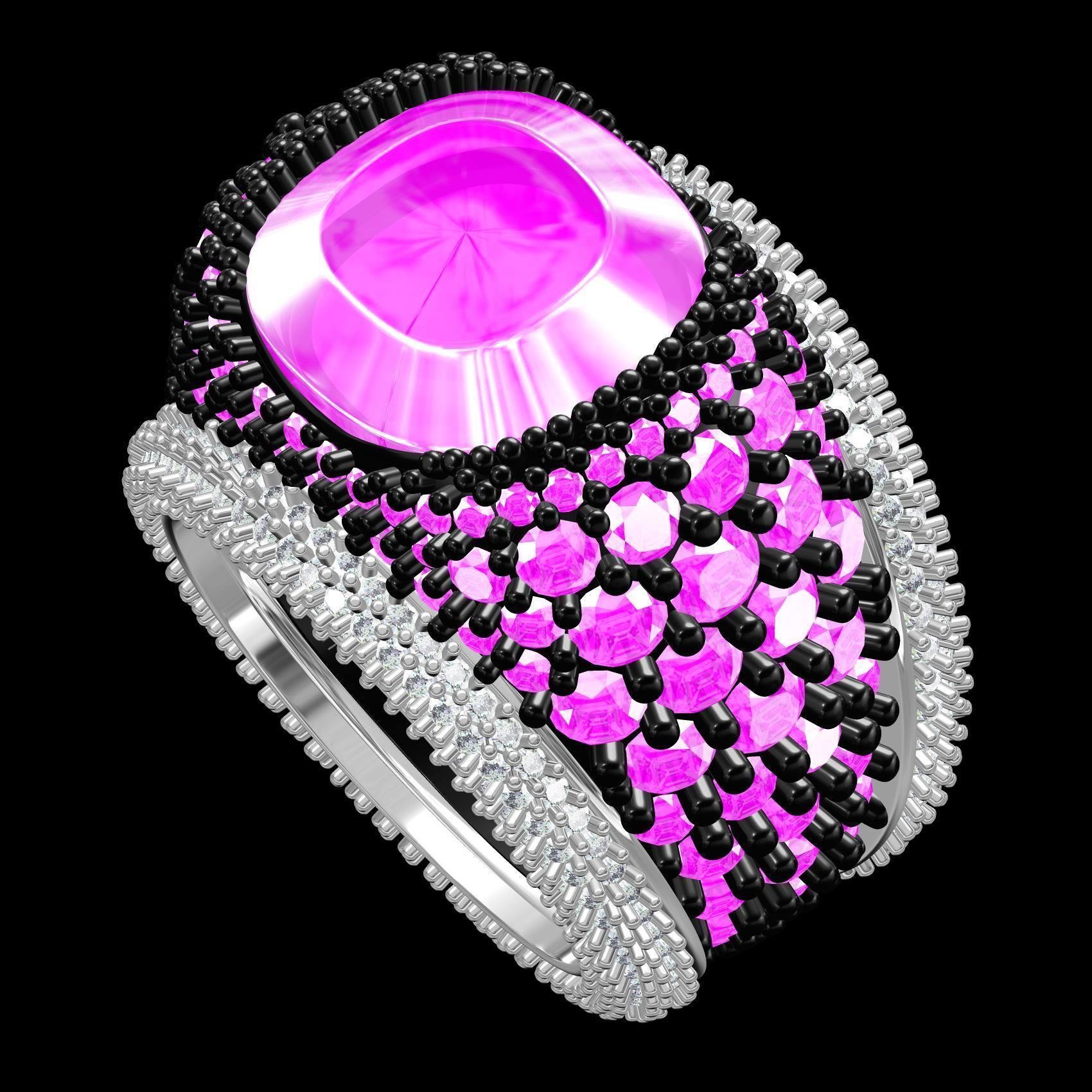 Beautiful Pink Diamond Ring for Women 3D print model_10