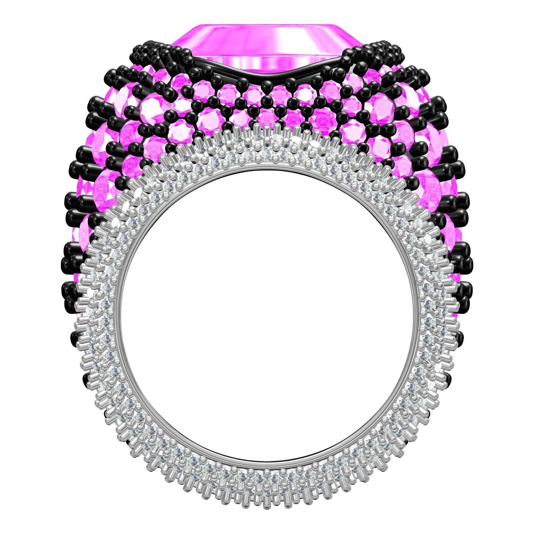 Beautiful Pink Diamond Ring for Women 3D print model_3