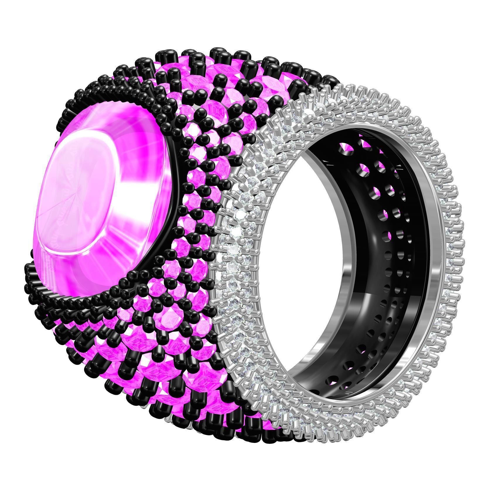 Beautiful Pink Diamond Ring for Women 3D print model_6