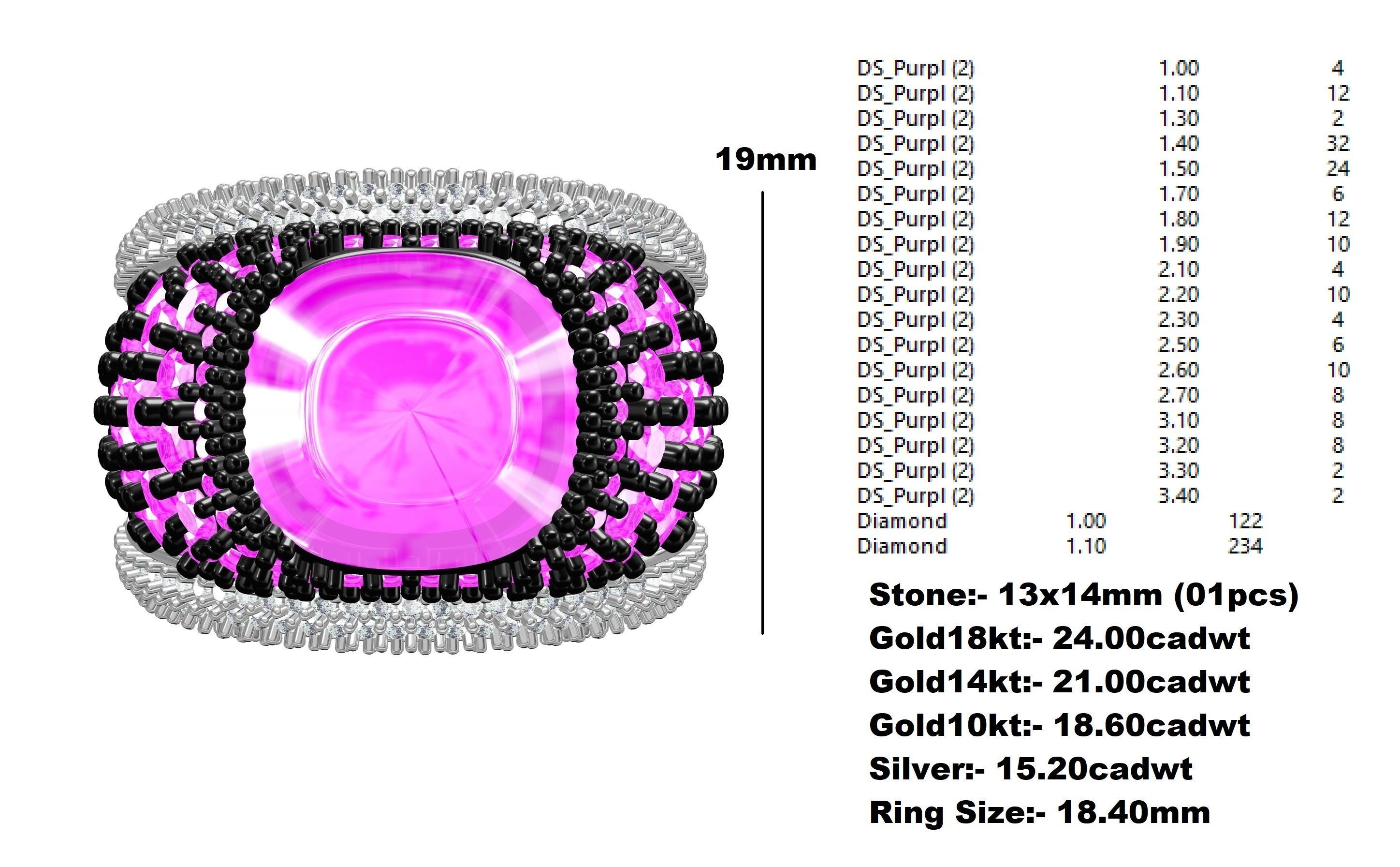 Beautiful Pink Diamond Ring for Women 3D print model_12