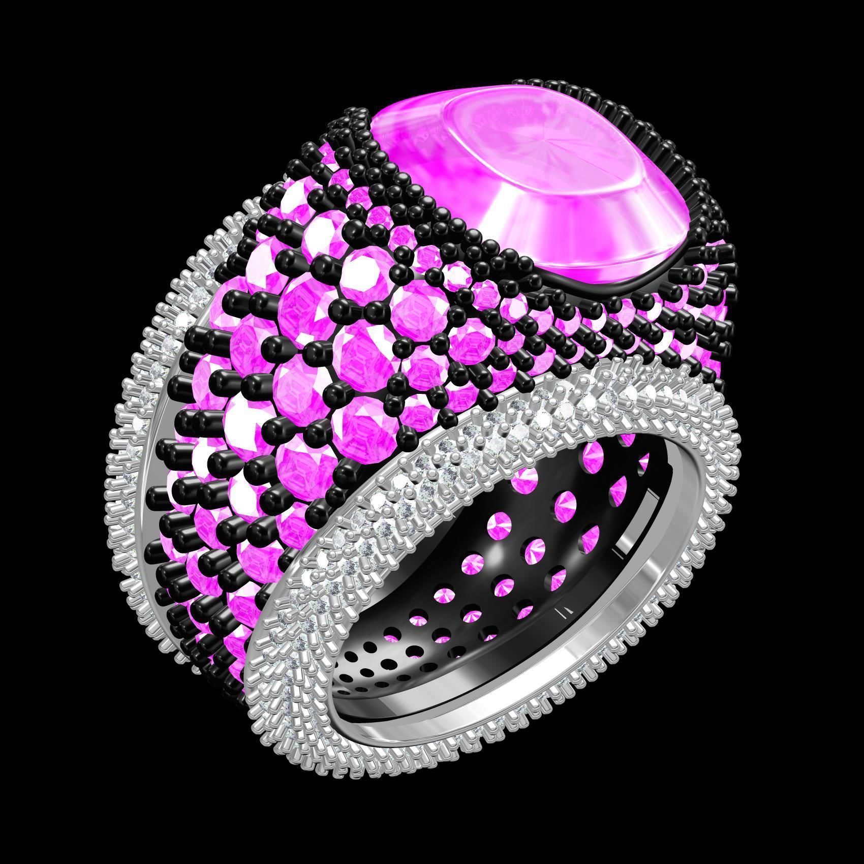 Beautiful Pink Diamond Ring for Women 3D print model_11
