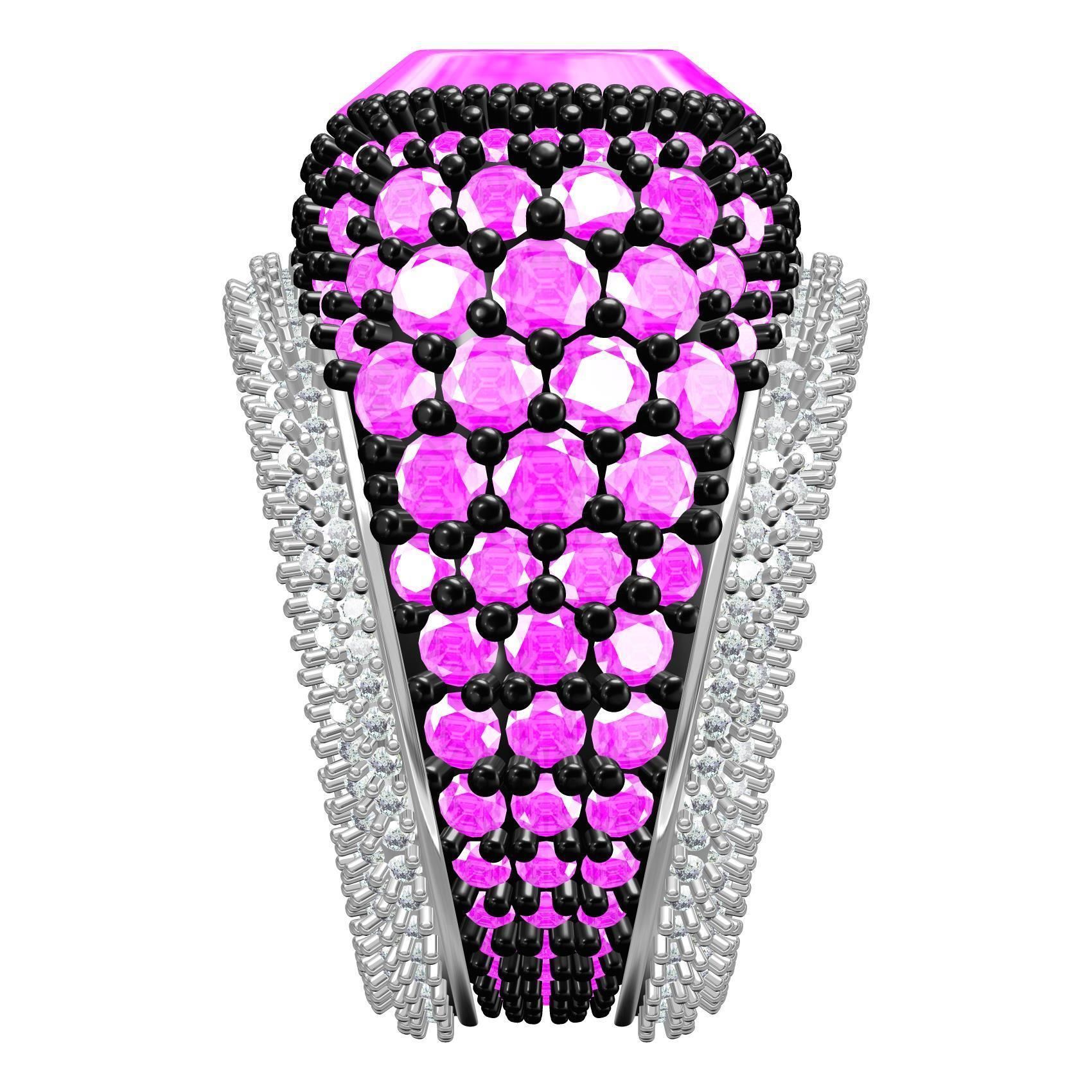 Beautiful Pink Diamond Ring for Women 3D print model_4