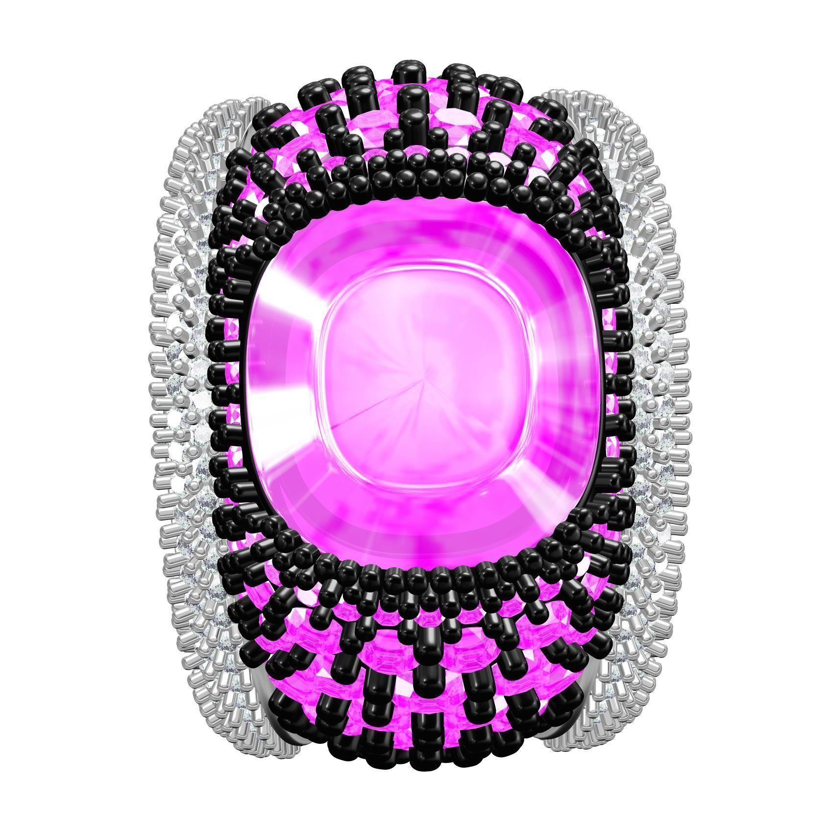 Beautiful Pink Diamond Ring for Women 3D print model_8