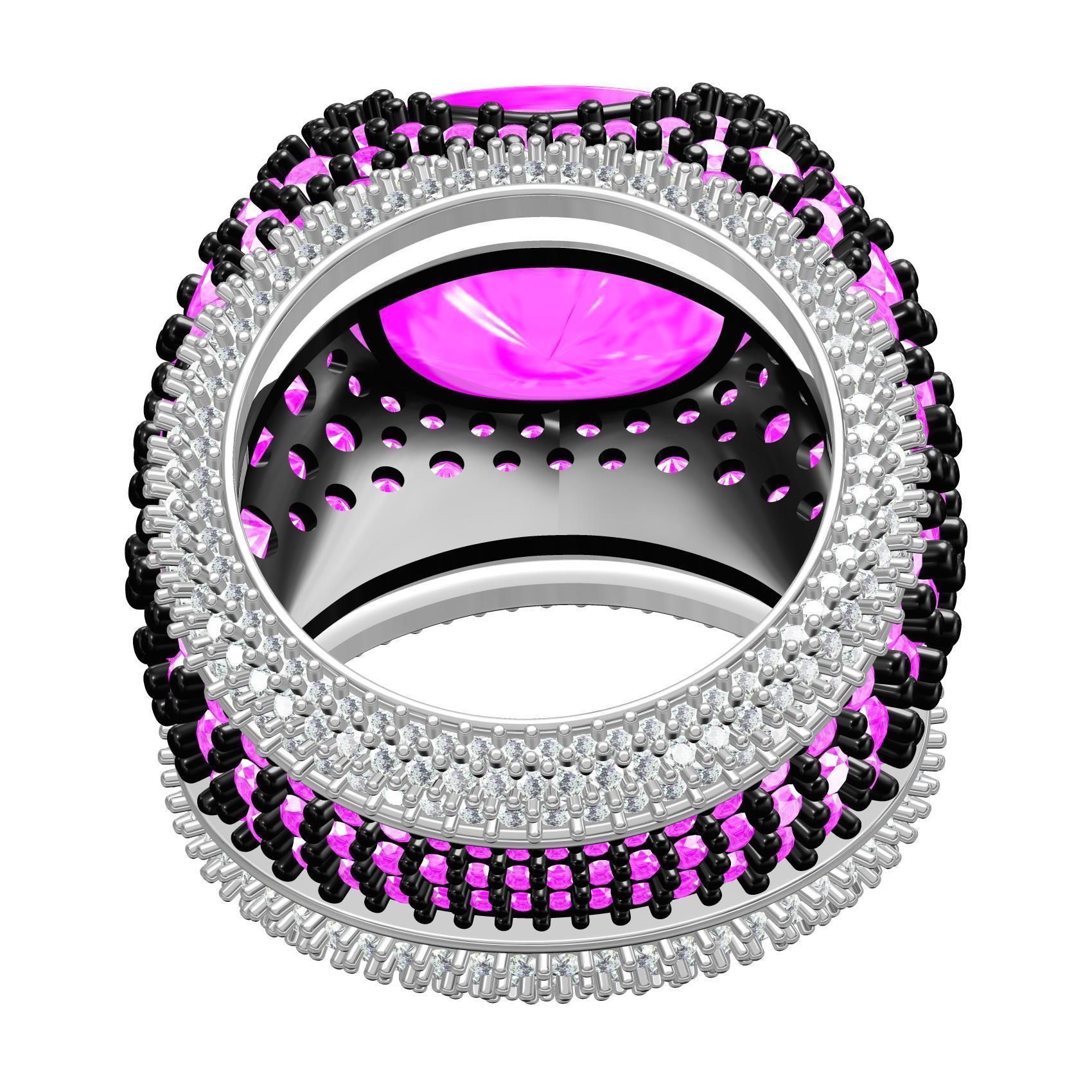 Beautiful Pink Diamond Ring for Women 3D print model_5