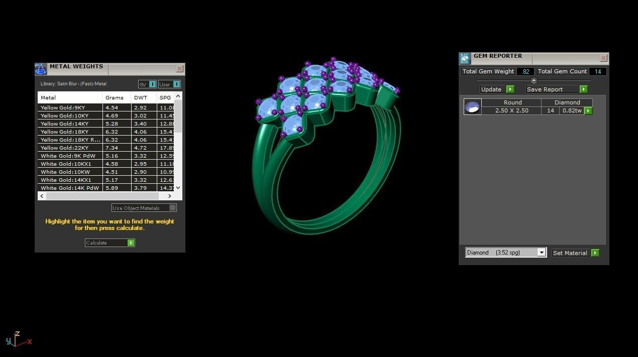 Diamond Ring  Cad SR14 3D print model_6
