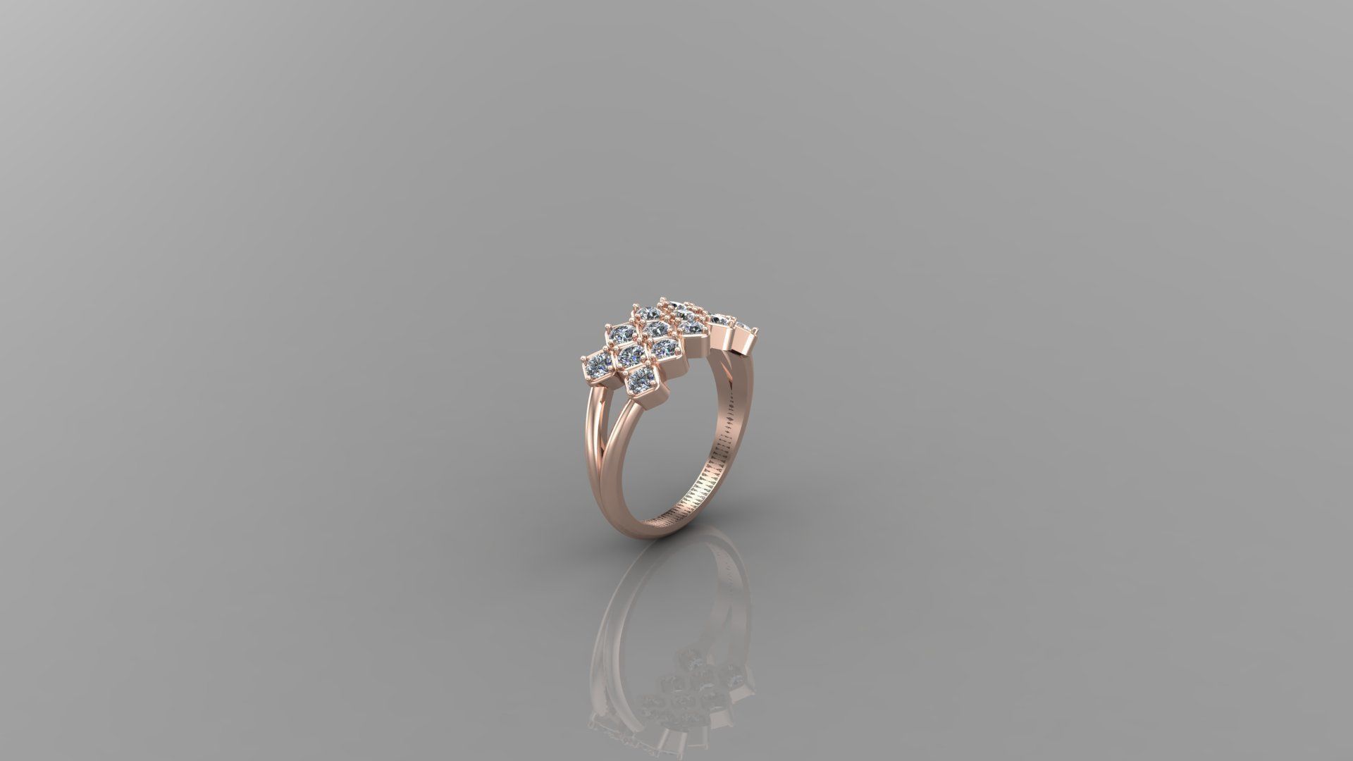 Diamond Ring  Cad SR14 3D print model_1