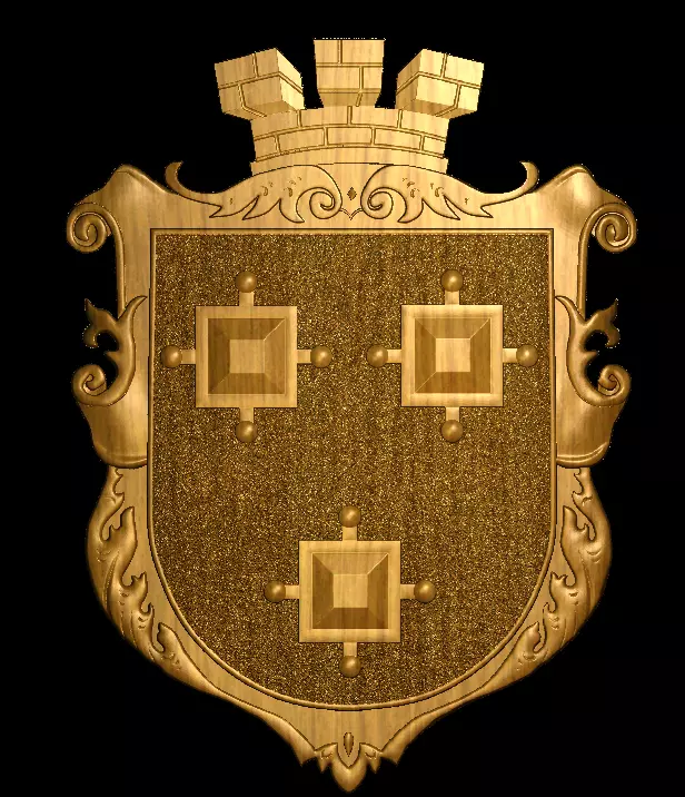 Coat of Arms of Kamianka-Buzka Town 3D print model_0