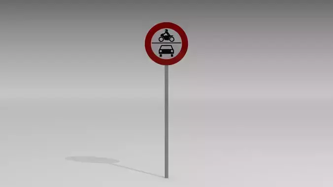 No vehicles sign 3D model