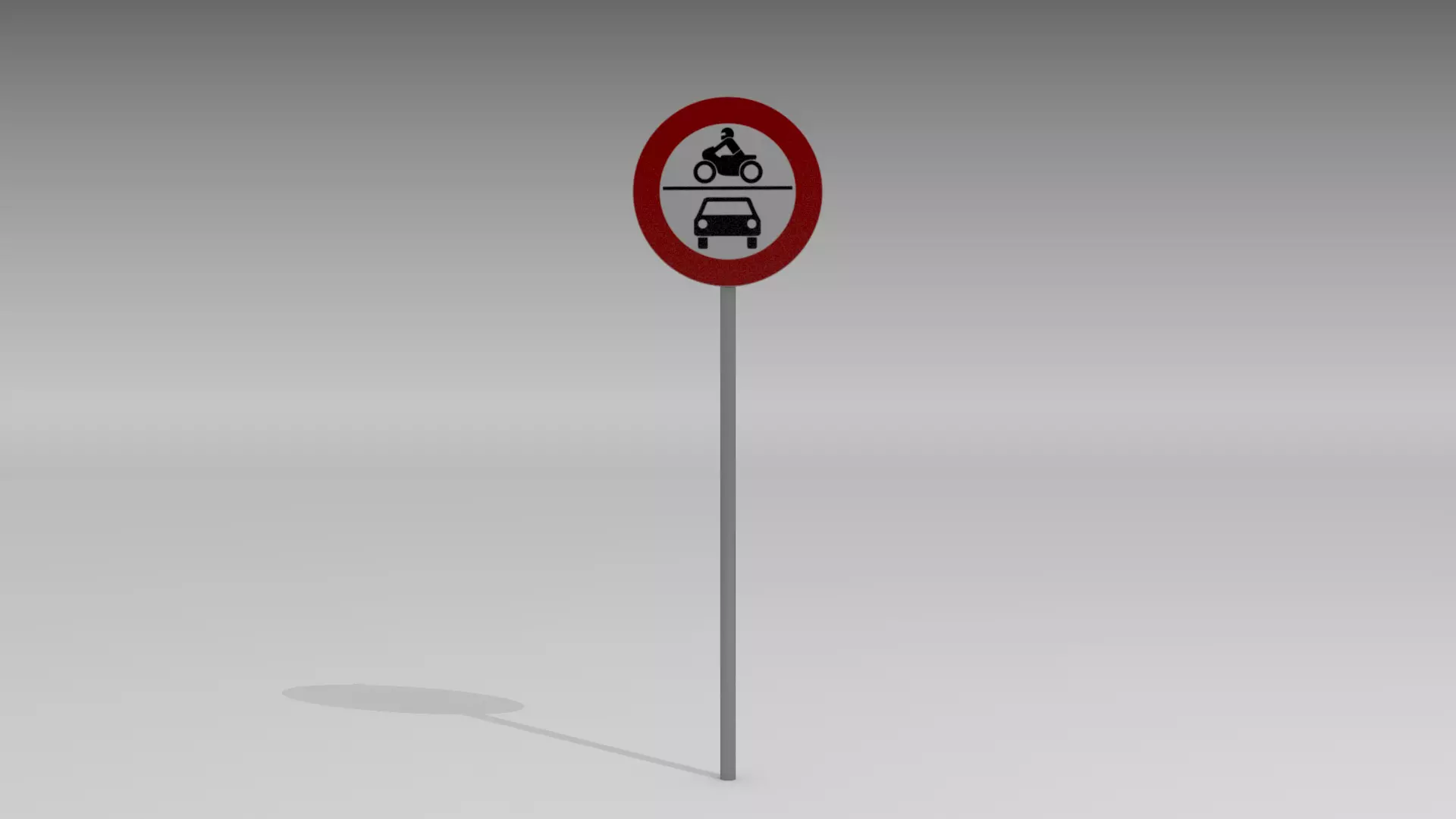No vehicles sign 3D model_0