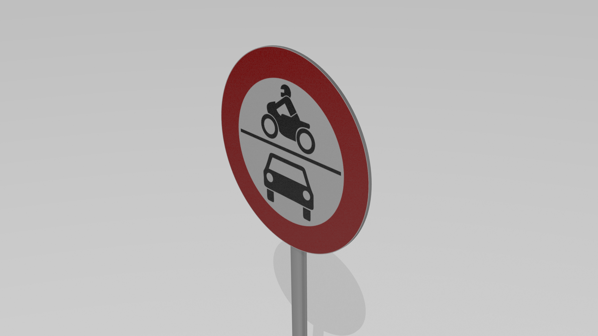 No vehicles sign 3D model_1