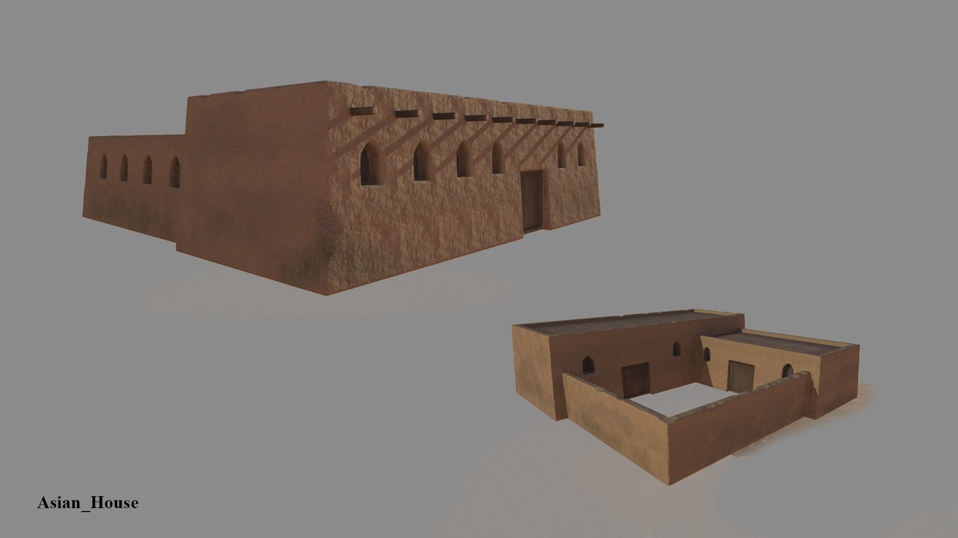 Asian Historical Buildings Low-poly 3D model_10
