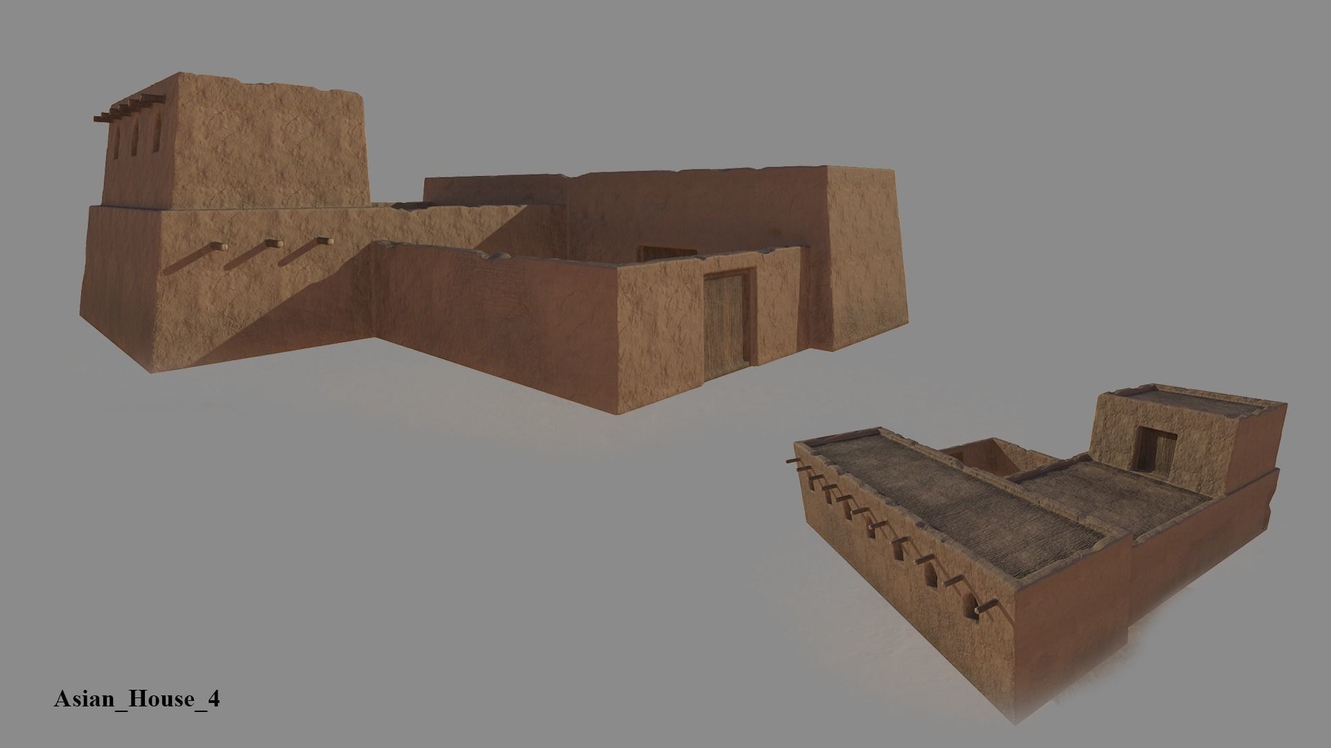 Asian Historical Buildings Low-poly 3D model_4