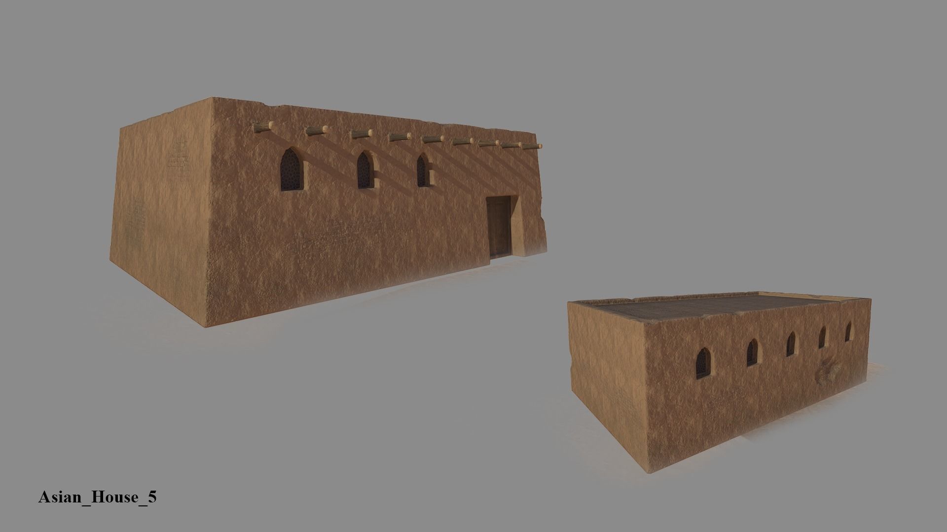 Asian Historical Buildings Low-poly 3D model_5