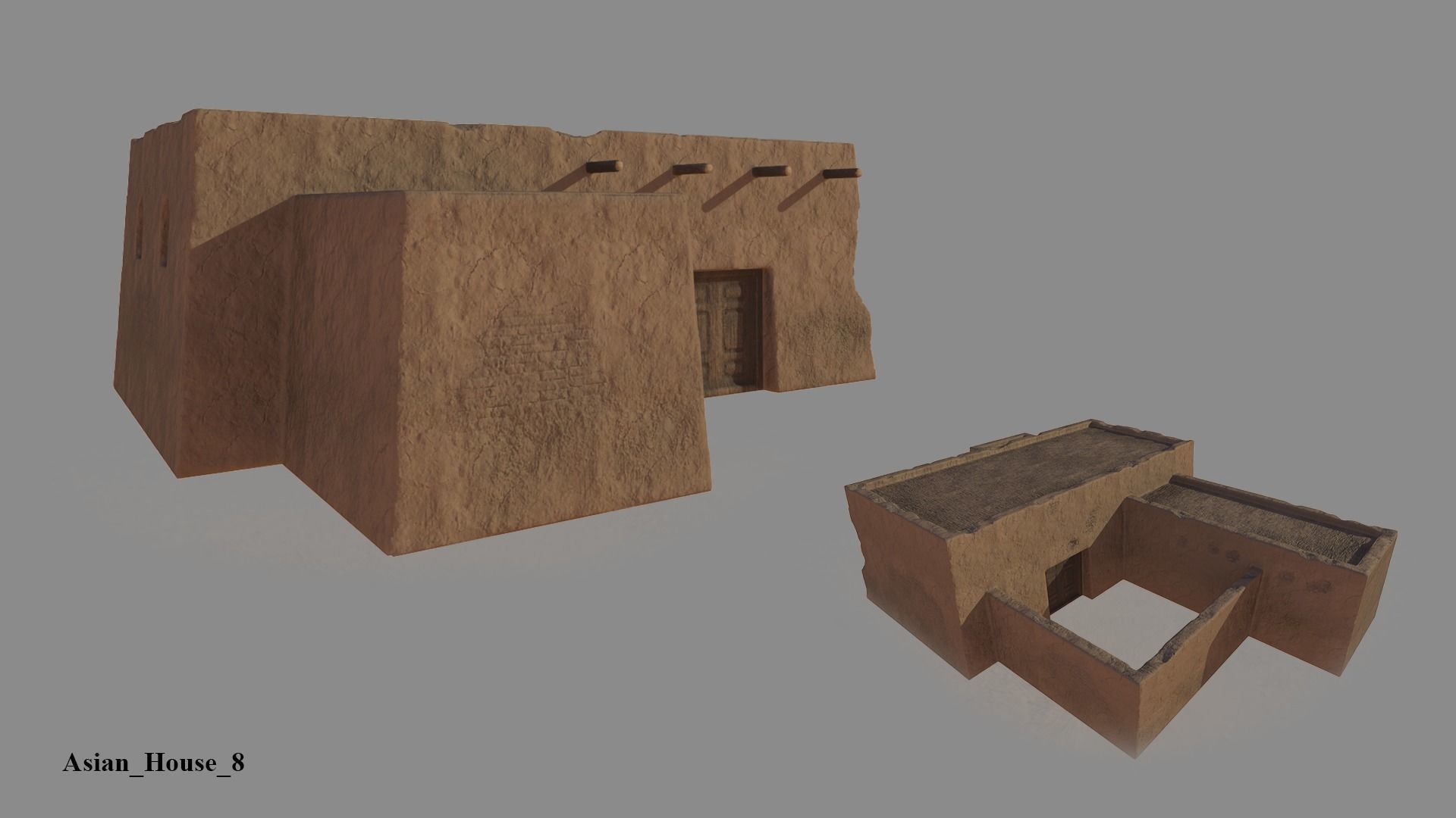 Asian Historical Buildings Low-poly 3D model_8