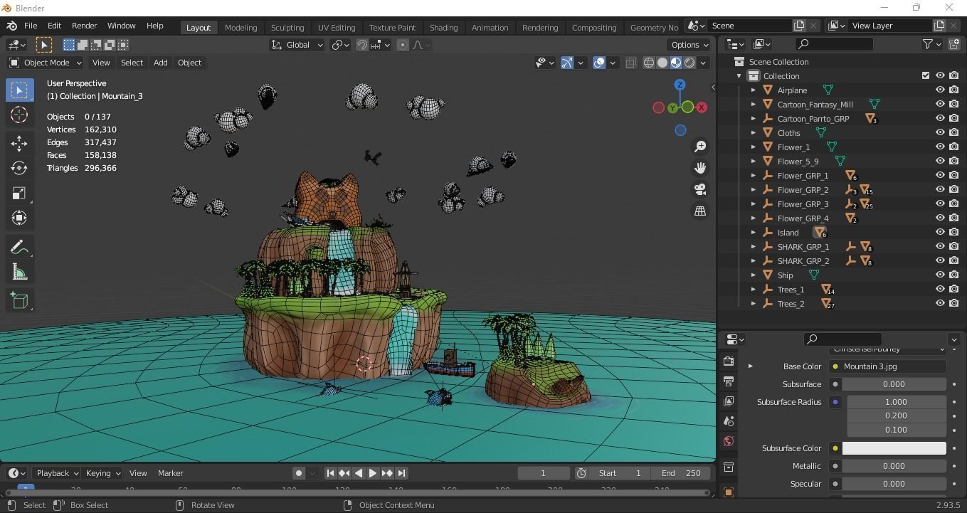 Island Environment - Landscape Low-poly 3D model_17