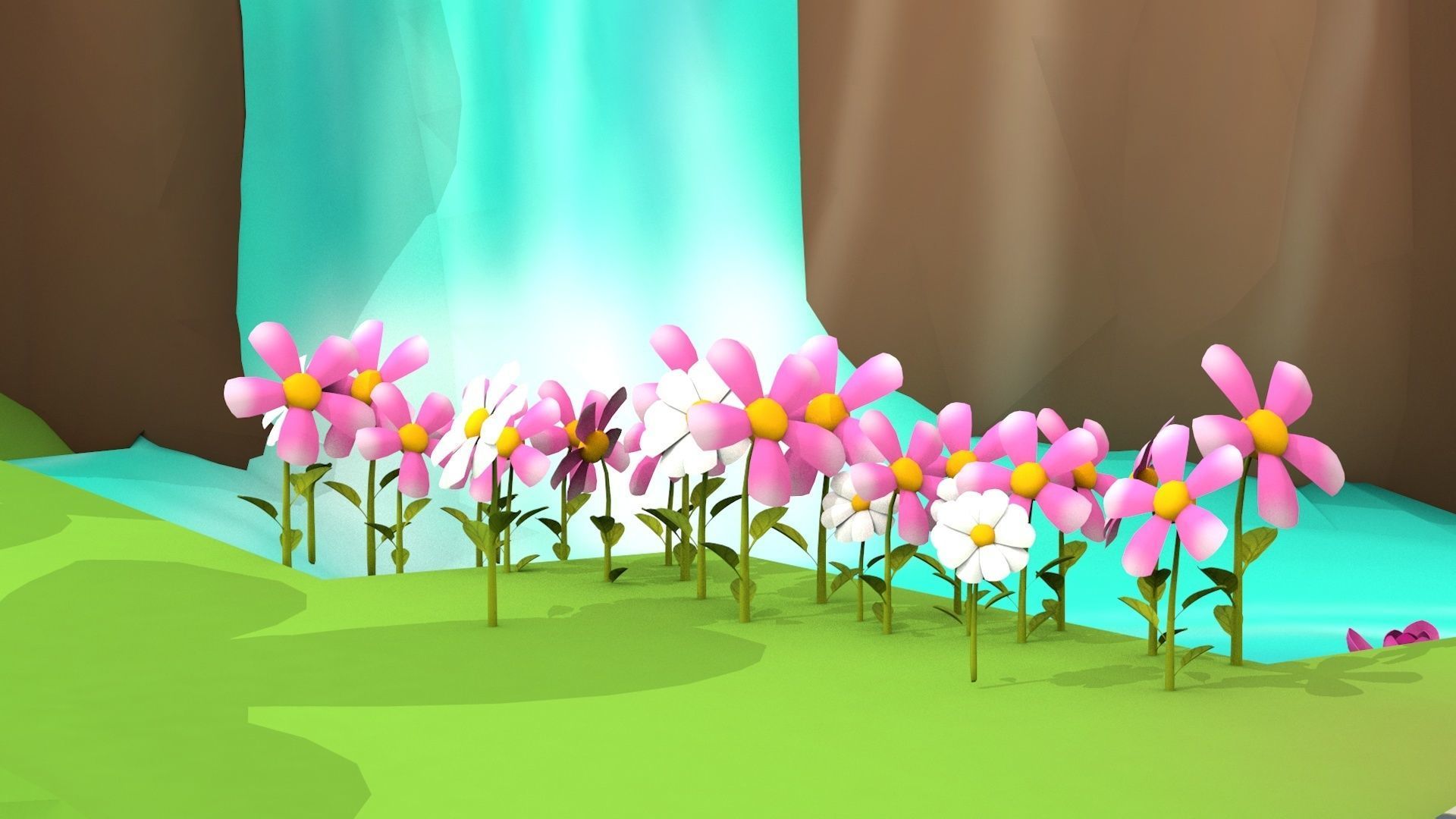 Island Environment - Landscape Low-poly 3D model_6