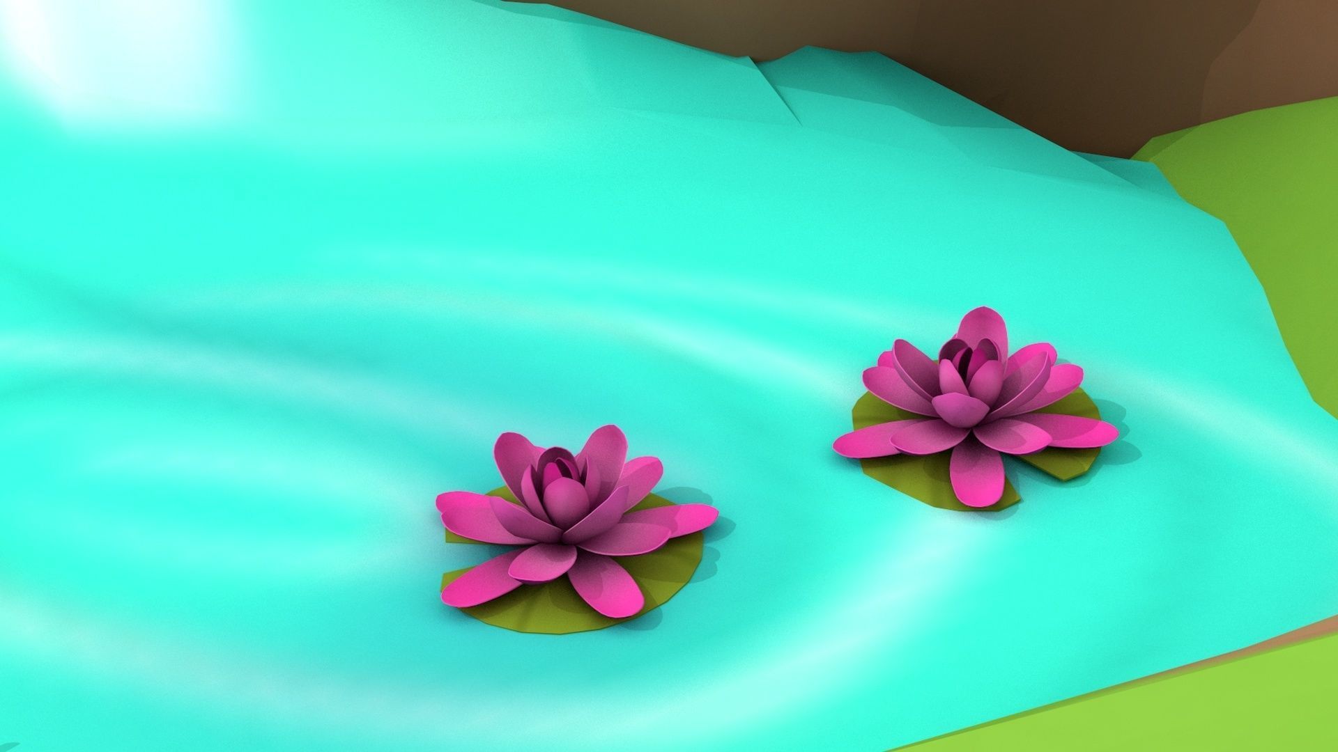 Island Environment - Landscape Low-poly 3D model_7