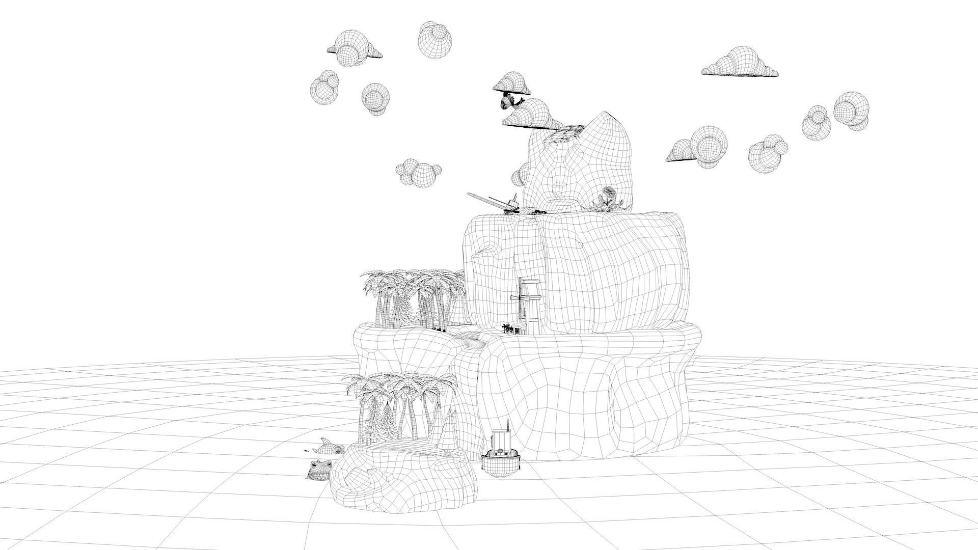 Island Environment - Landscape Low-poly 3D model_19