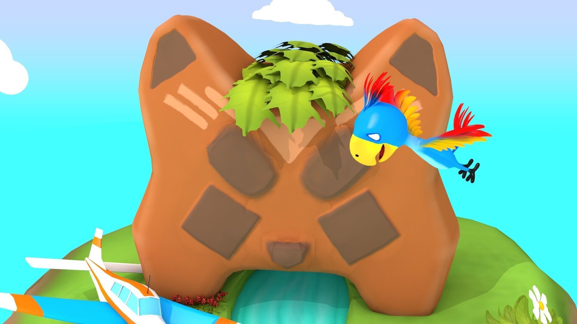 Island Environment - Landscape Low-poly 3D model_14