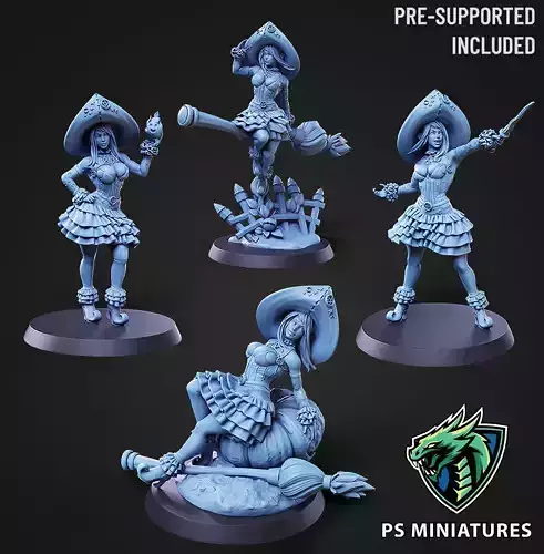 Witch Elf Bundle - 2 variants and pinup each