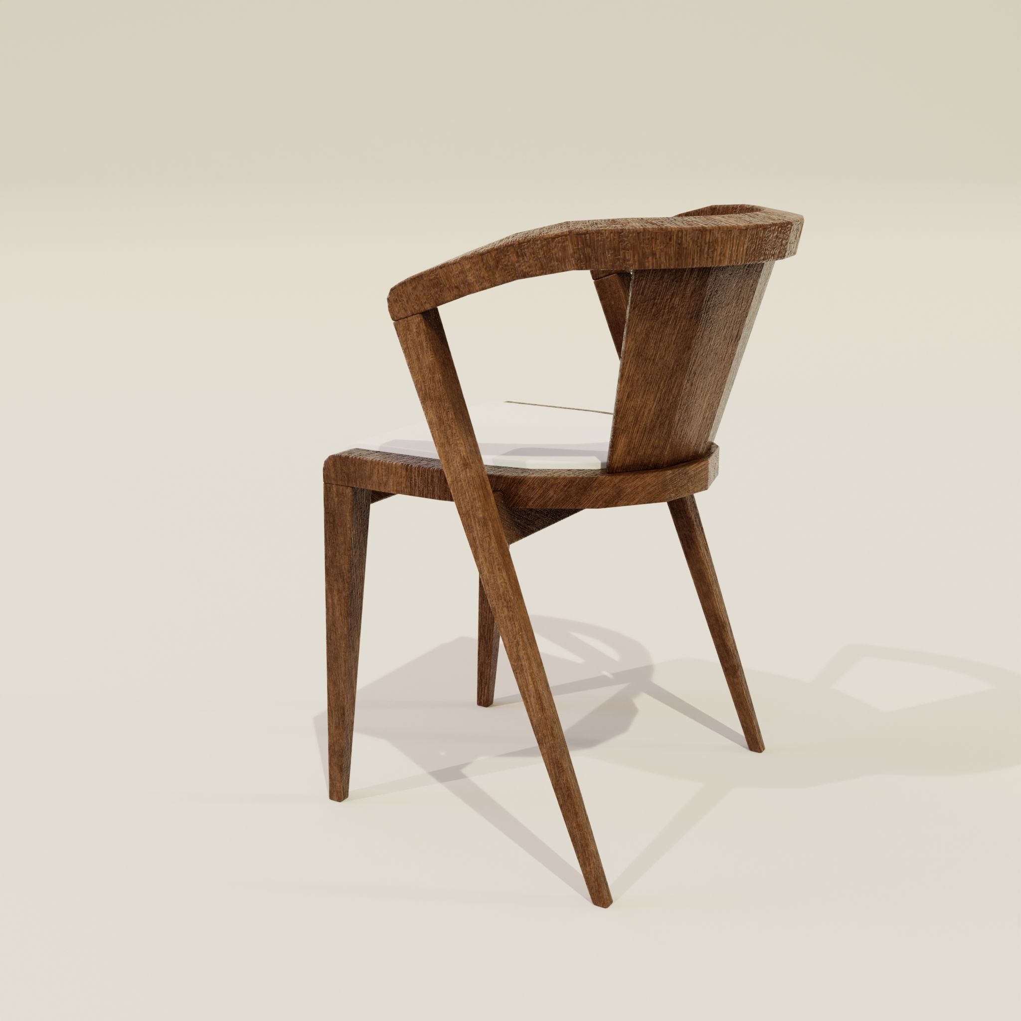 Wooden Chair Free low-poly 3D model_1